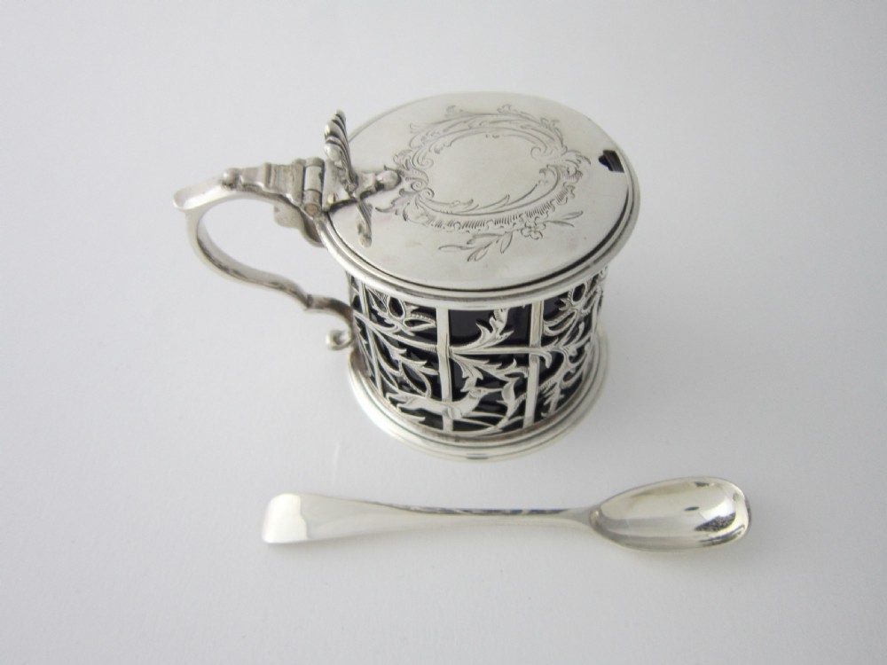 Antique Victorian Sterling Silver Mustard Pot - 1881 View IV