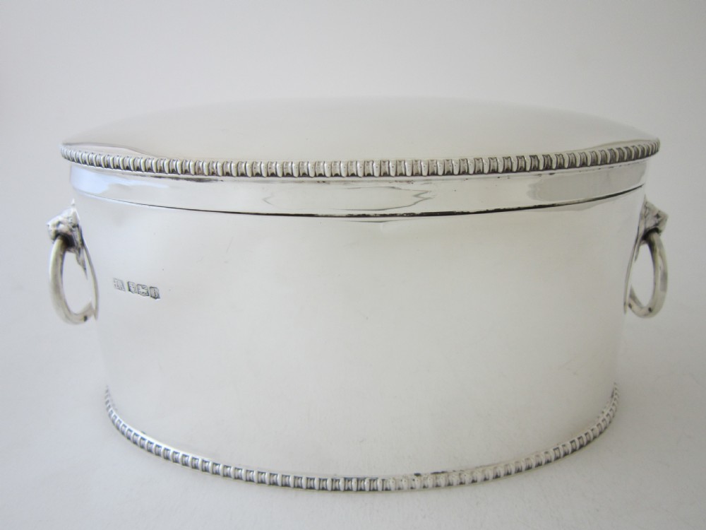 Antique George V Sterling Silver Biscuit Box - 1919