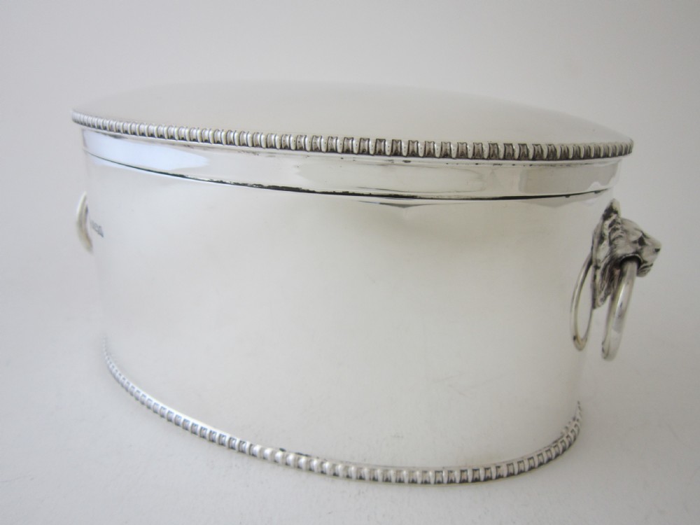 Antique George V Sterling Silver Biscuit Box - 1919 View II