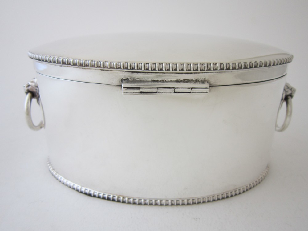 Antique George V Sterling Silver Biscuit Box - 1919 View IV