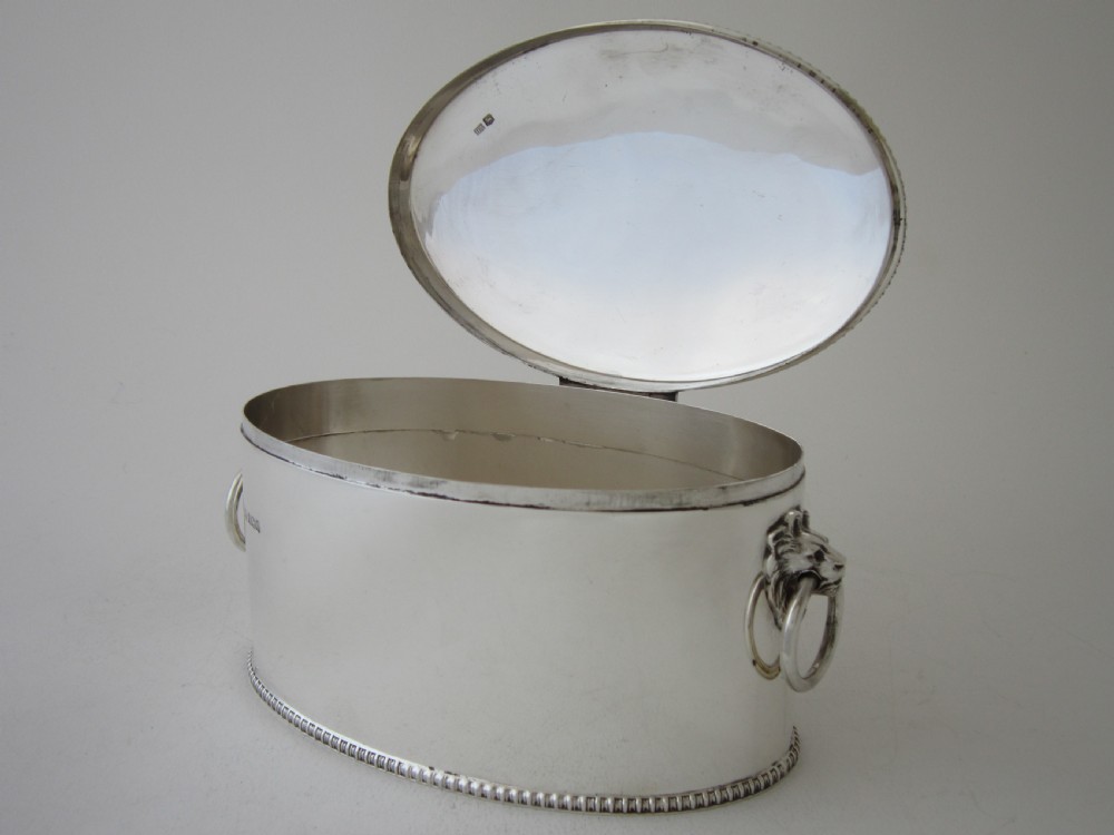 Antique George V Sterling Silver Biscuit Box - 1919 View V