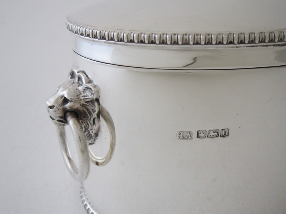 Antique George V Sterling Silver Biscuit Box - 1919 View VII