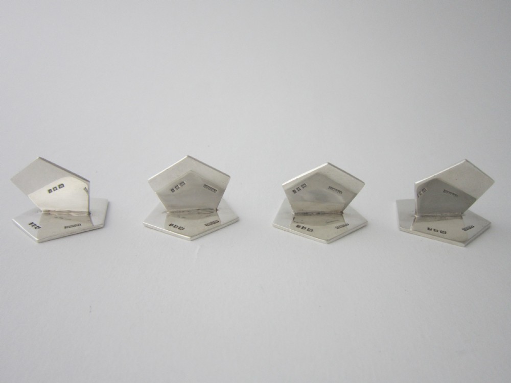 Asprey Antique Sterling Silver Menu/Place Card Holders - 1925 View VI