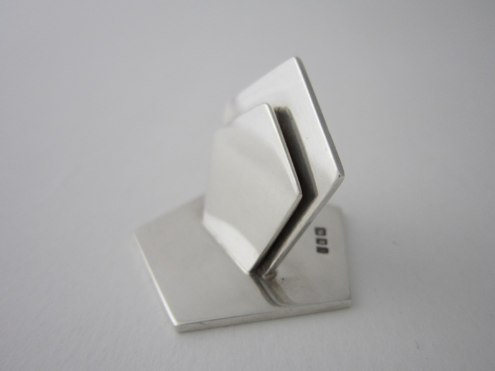 Asprey Antique Sterling Silver Menu/Place Card Holders - 1925 View VII