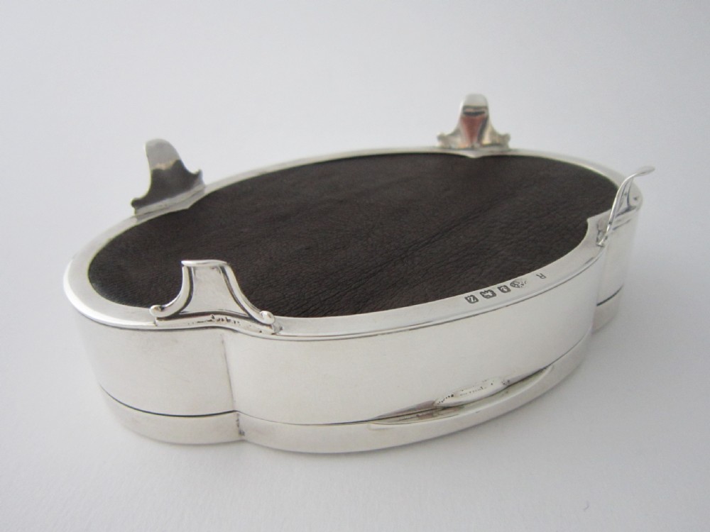 Antique George V Sterling Silver & Tortoiseshell Trinket Box - 1924 View VII