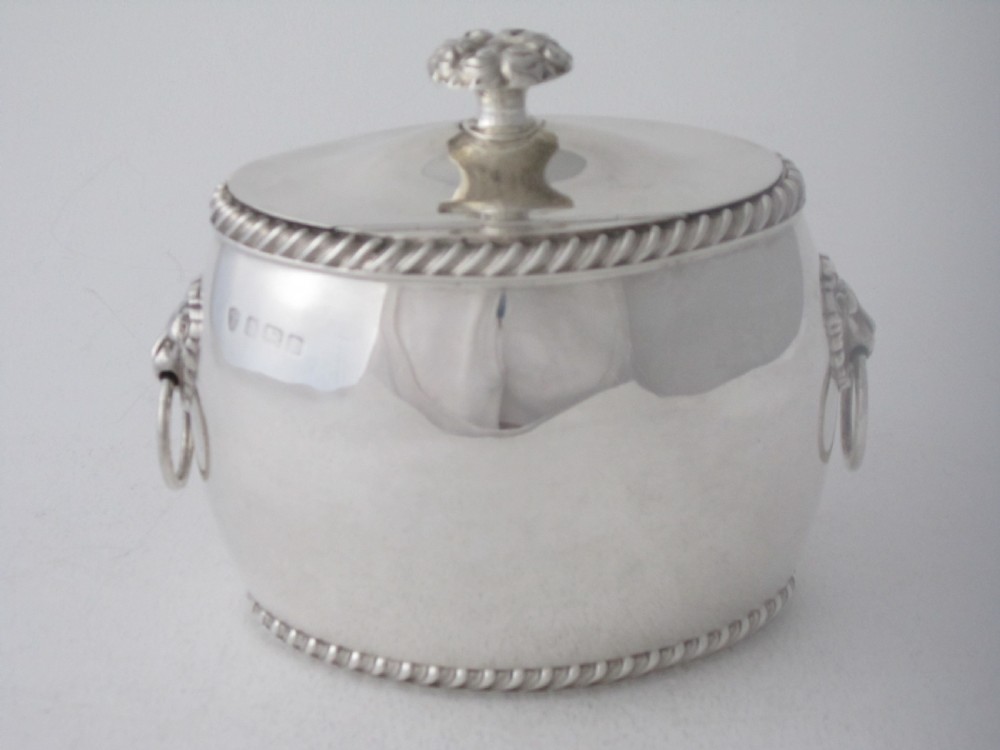 Antique Edwardian Sterling Silver Tea Caddy -1910 View II