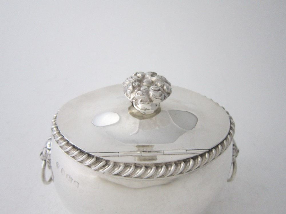 Antique Edwardian Sterling Silver Tea Caddy -1910 View VII