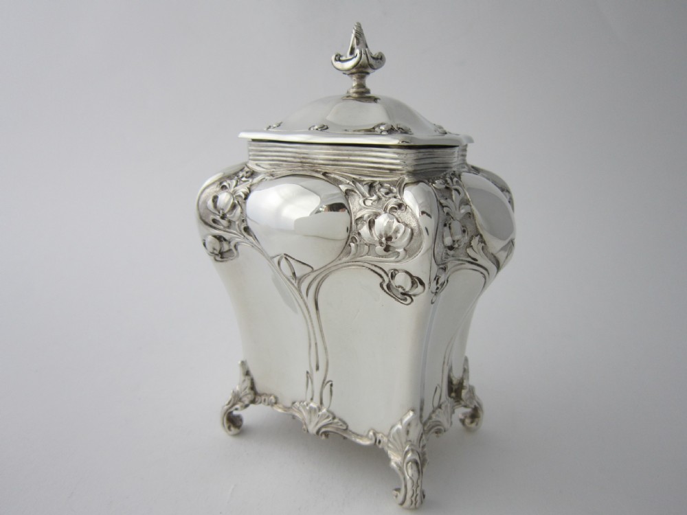 Antique Edwardian Sterling Silver Tea Caddy - 1903
