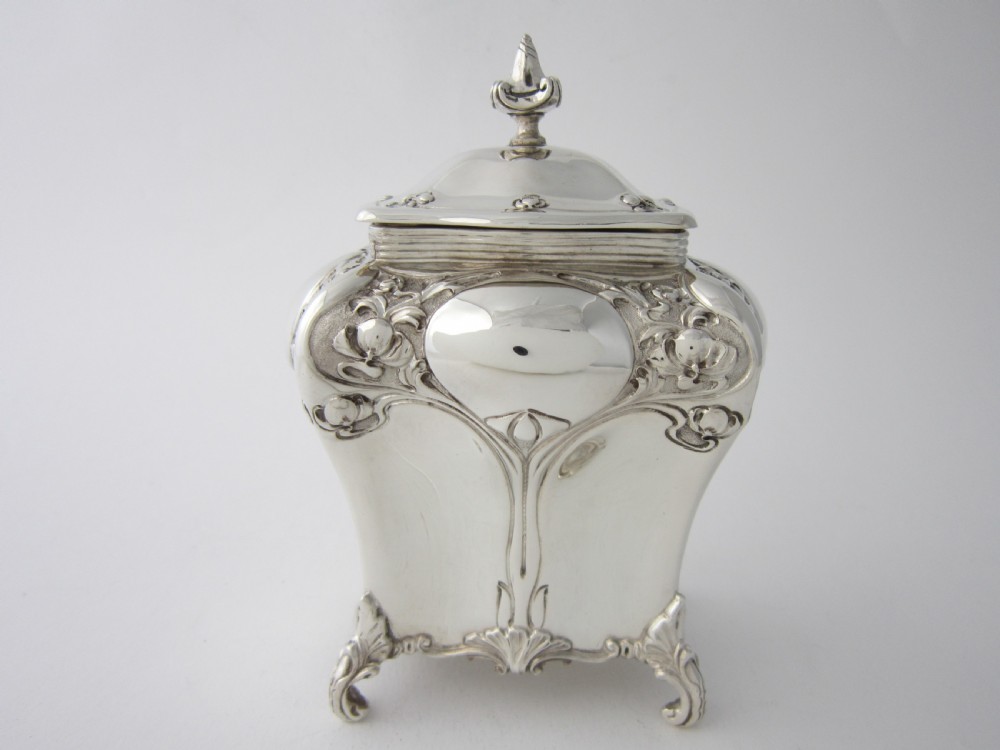 Antique Edwardian Sterling Silver Tea Caddy - 1903 View II