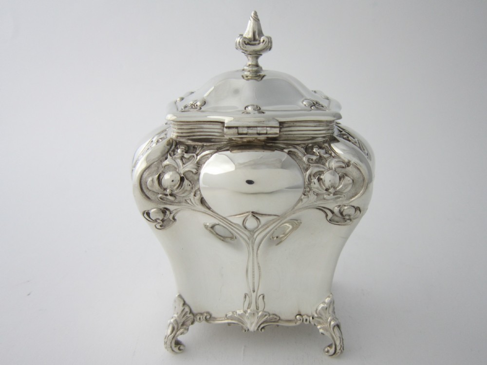 Antique Edwardian Sterling Silver Tea Caddy - 1903 View IV
