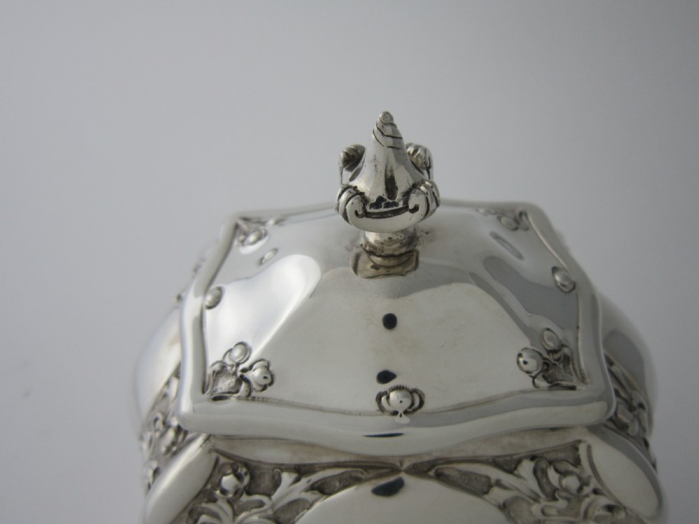 Antique Edwardian Sterling Silver Tea Caddy - 1903 View V