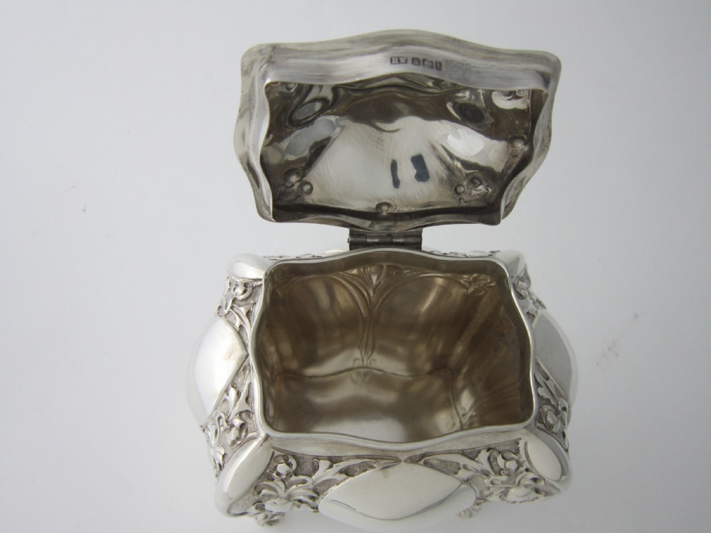 Antique Edwardian Sterling Silver Tea Caddy - 1903 View X