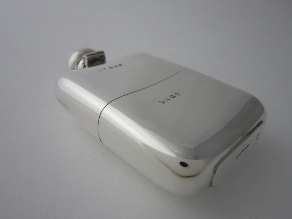 Antique George V Sterling Silver Hip Flask - 1924 View IV
