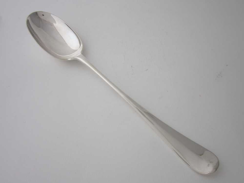 Antique George V Sterling Silver Rat Tail Basting/Serving Spoon - 1918