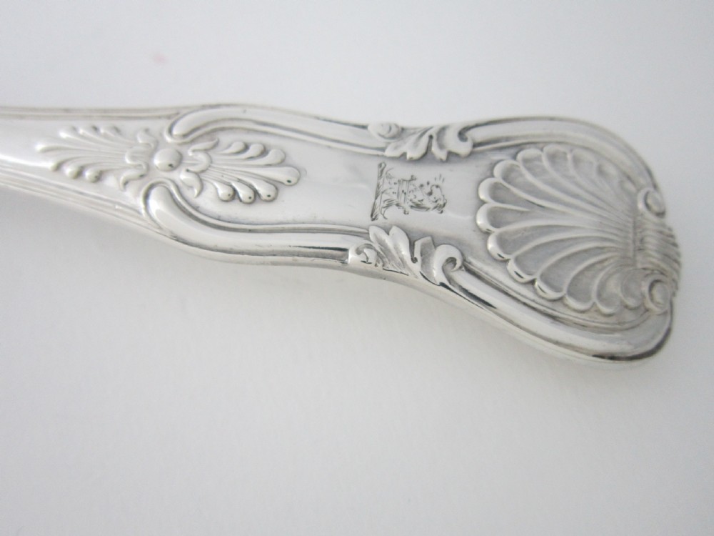 Irish Antique Victorian Sterling Silver Kings Pattern Fish Slice -  View IV