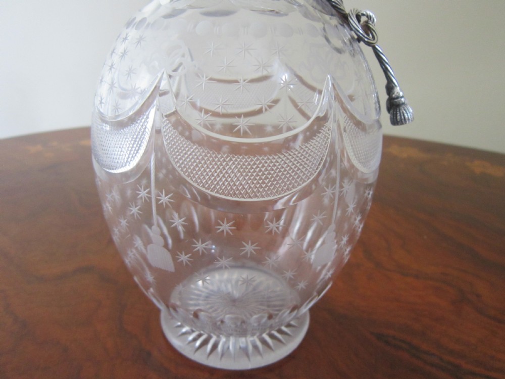Antique Victorian Sterling Silver & Glass Claret Jug - 1868 View VIII