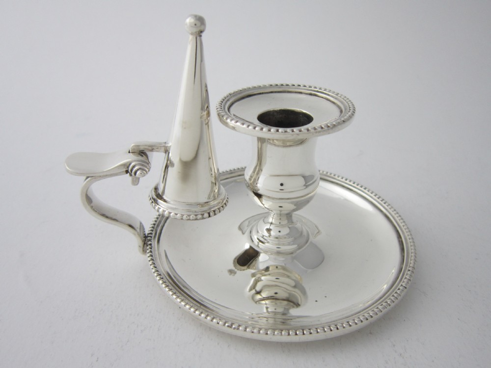 Antique Edwardian Sterling Silver Chamberstick - 1903 View II