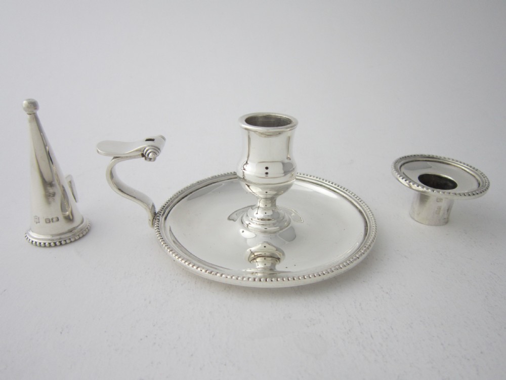 Antique Edwardian Sterling Silver Chamberstick - 1903 View III