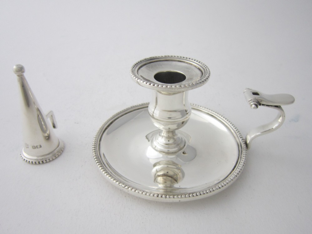 Antique Edwardian Sterling Silver Chamberstick - 1903 View IV