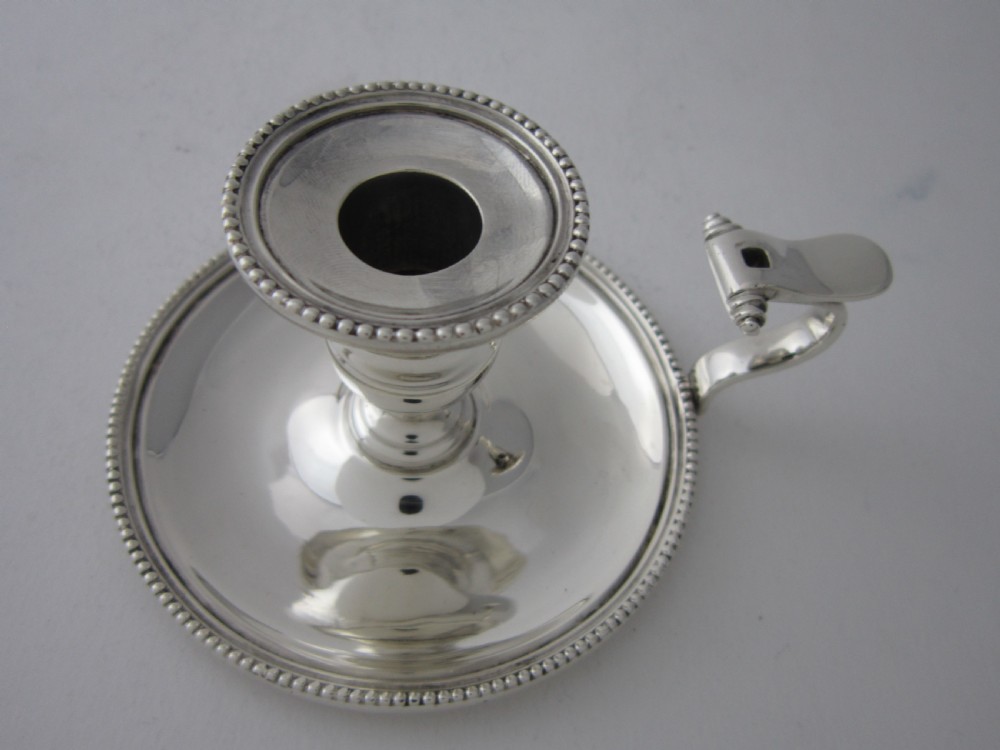 Antique Edwardian Sterling Silver Chamberstick - 1903 View V