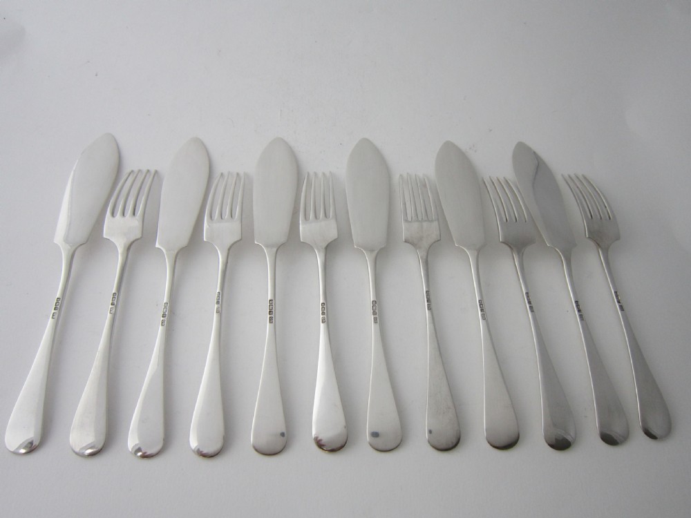 Set of 6 Antique George V Sterling Silver Fish Eaters - 1934/5 View II