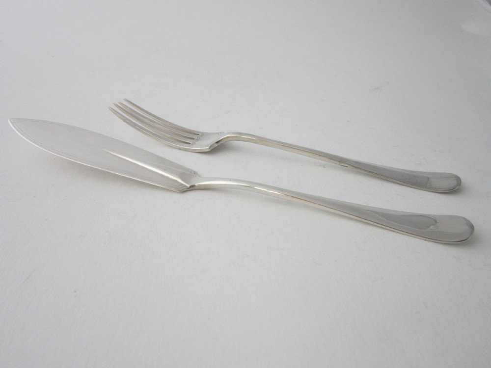 Set of 6 Antique George V Sterling Silver Fish Eaters - 1934/5 View III