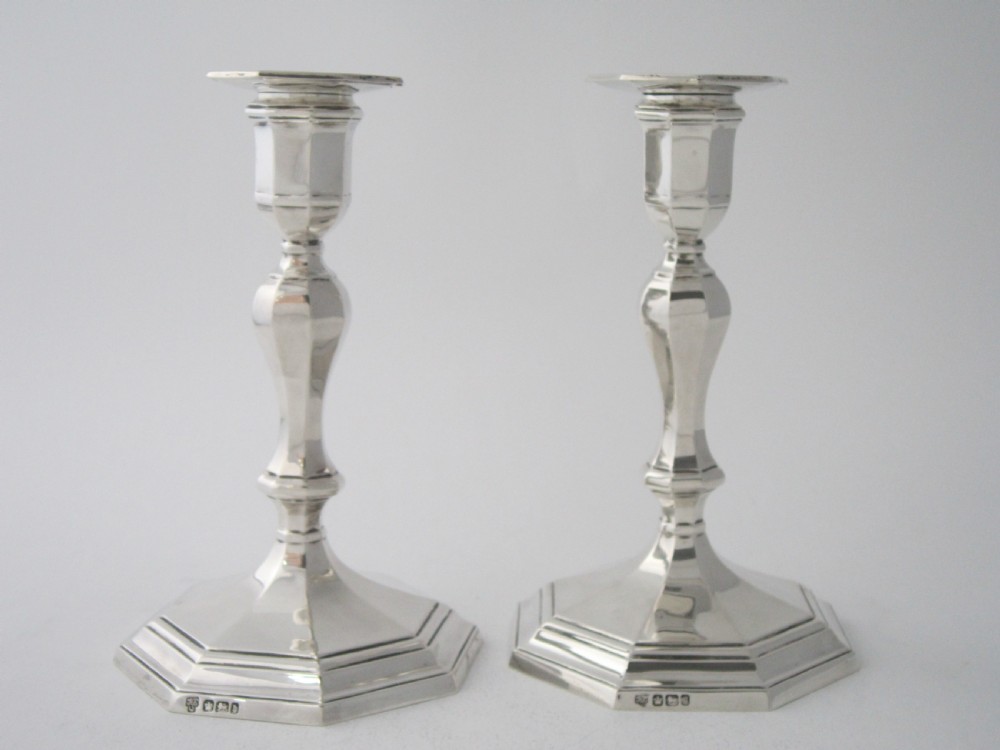 Pair of Antique Victorian Sterling Silver Candlesticks