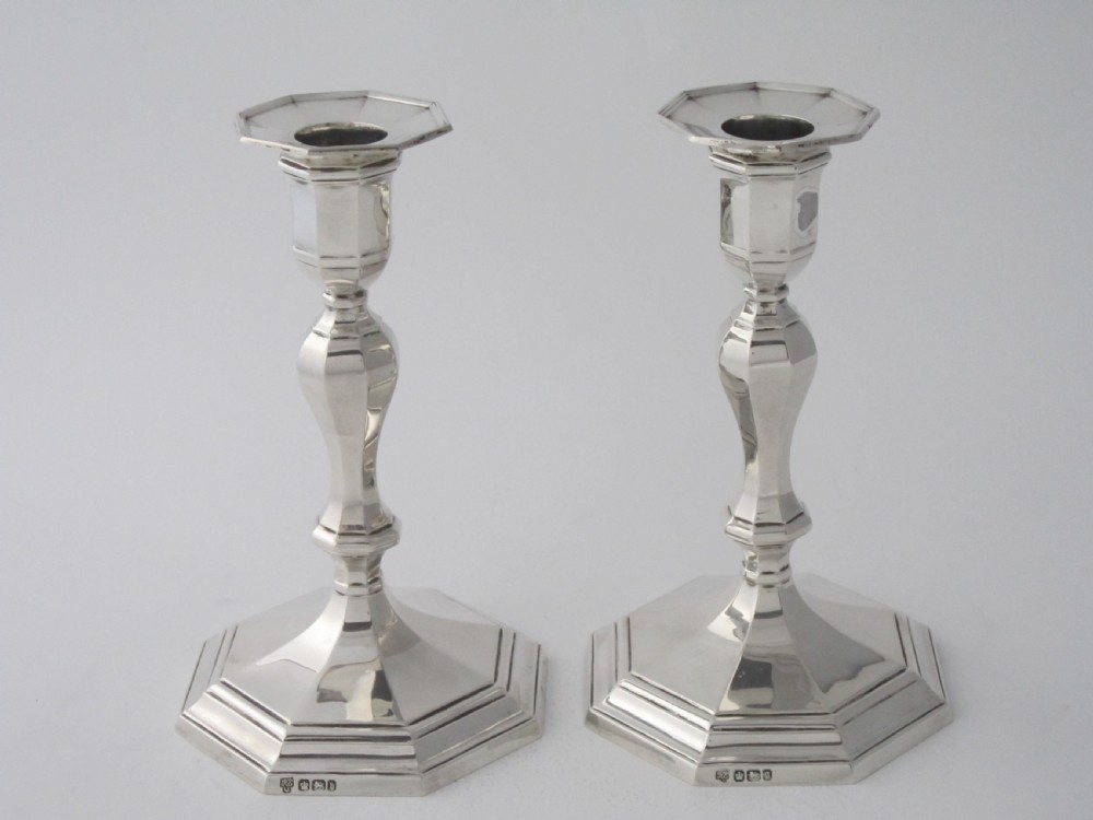 Pair of Antique Victorian Sterling Silver Candlesticks View II