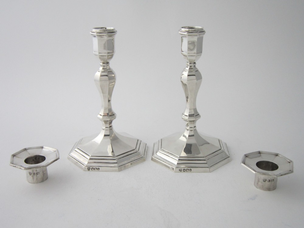 Pair of Antique Victorian Sterling Silver Candlesticks View III