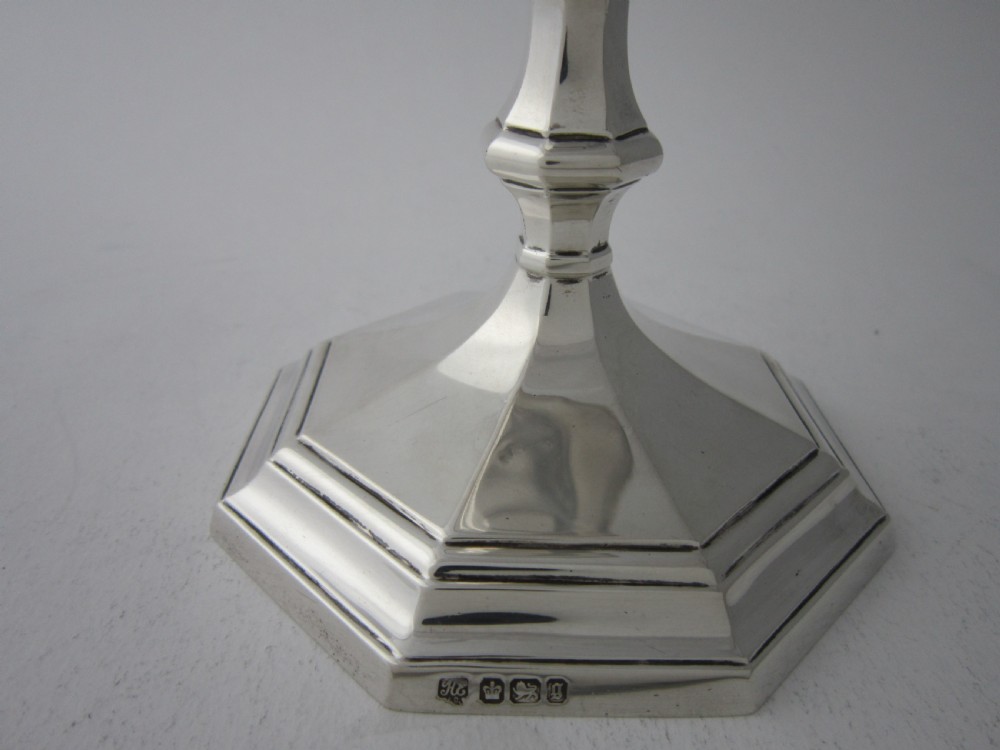 Pair of Antique Victorian Sterling Silver Candlesticks View VI