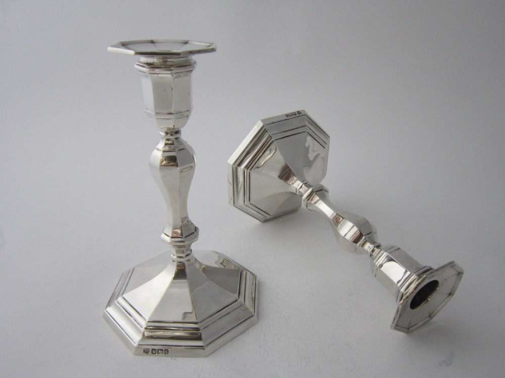 Pair of Antique Victorian Sterling Silver Candlesticks View VIII