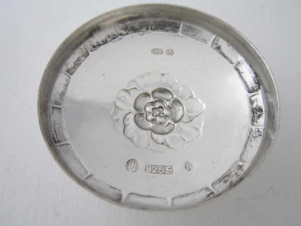 Georg Jensen Antique Sterling Silver Pill Box - 1922 View III