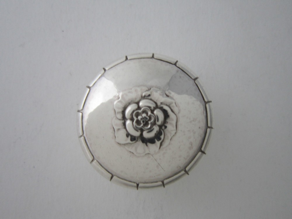Georg Jensen Antique Sterling Silver Pill Box - 1922 View VI