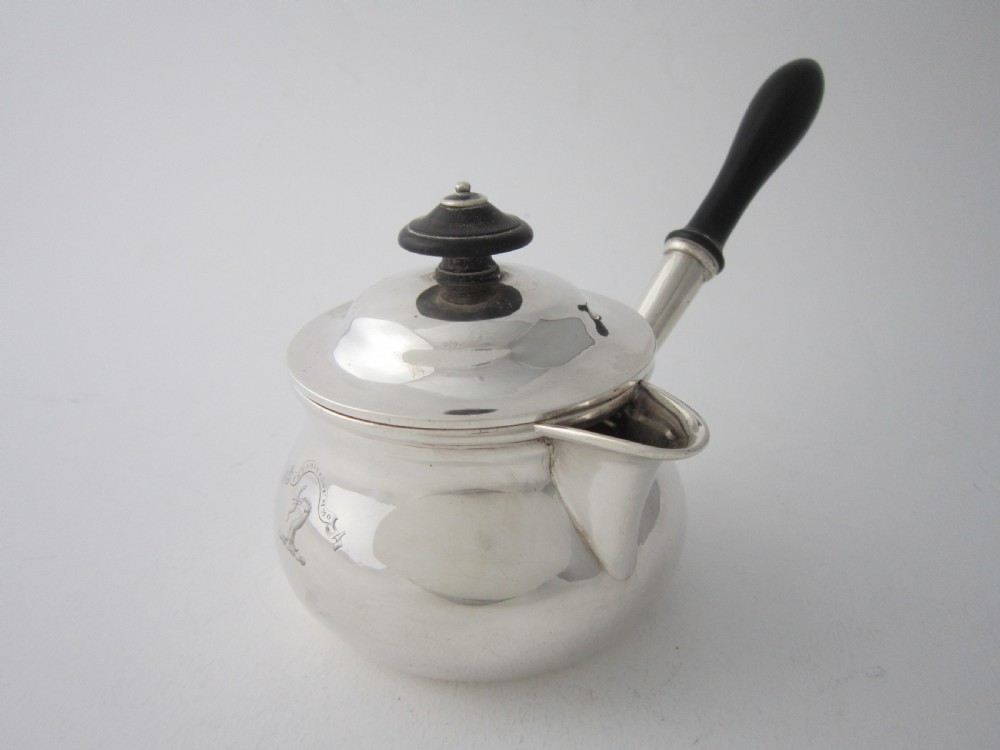 Scottish Antique George IV Sterling Silver Brandy Pan- 1824 View III