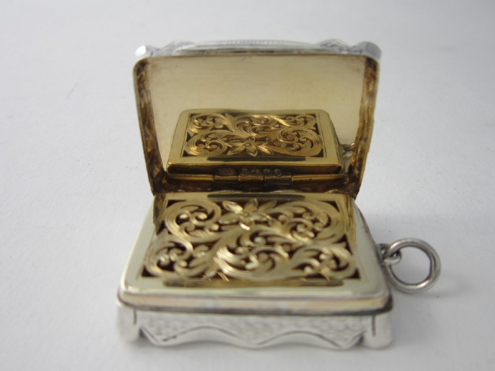 Antique Victorian Sterling Silver Vinaigrette - 1887 View III