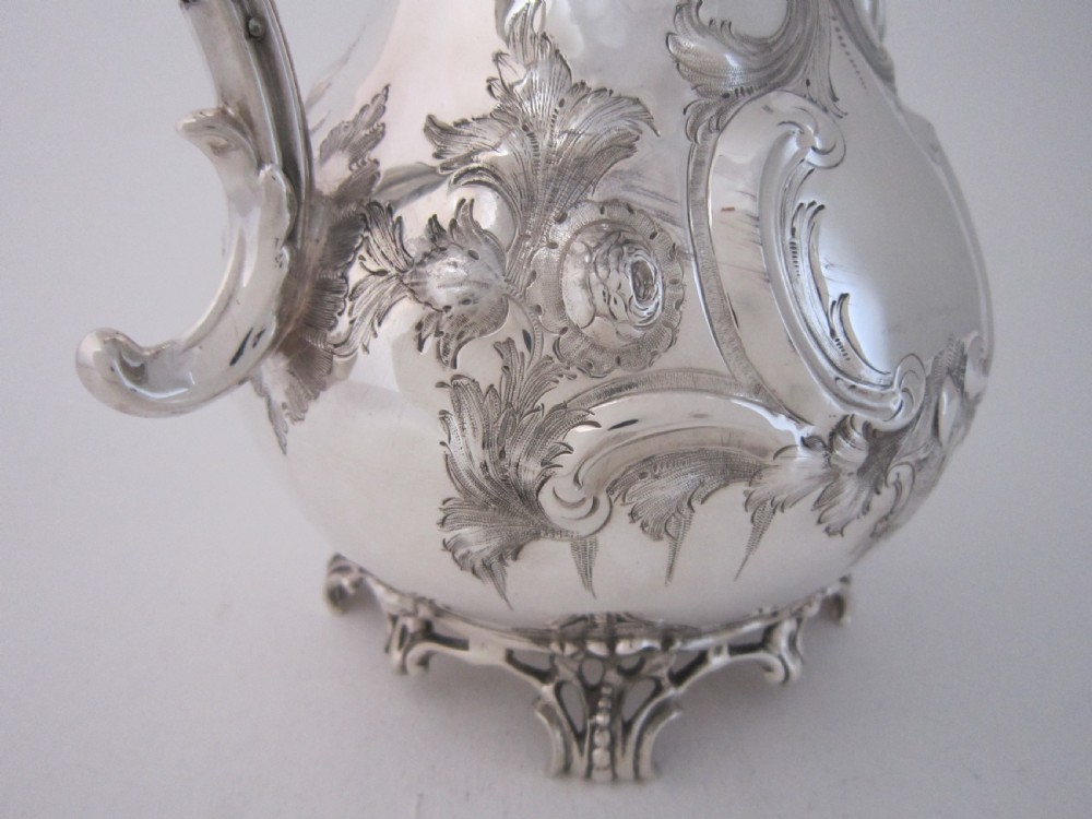 Antique Victorian Sterling Silver Coffee Pot - 1854 View XI