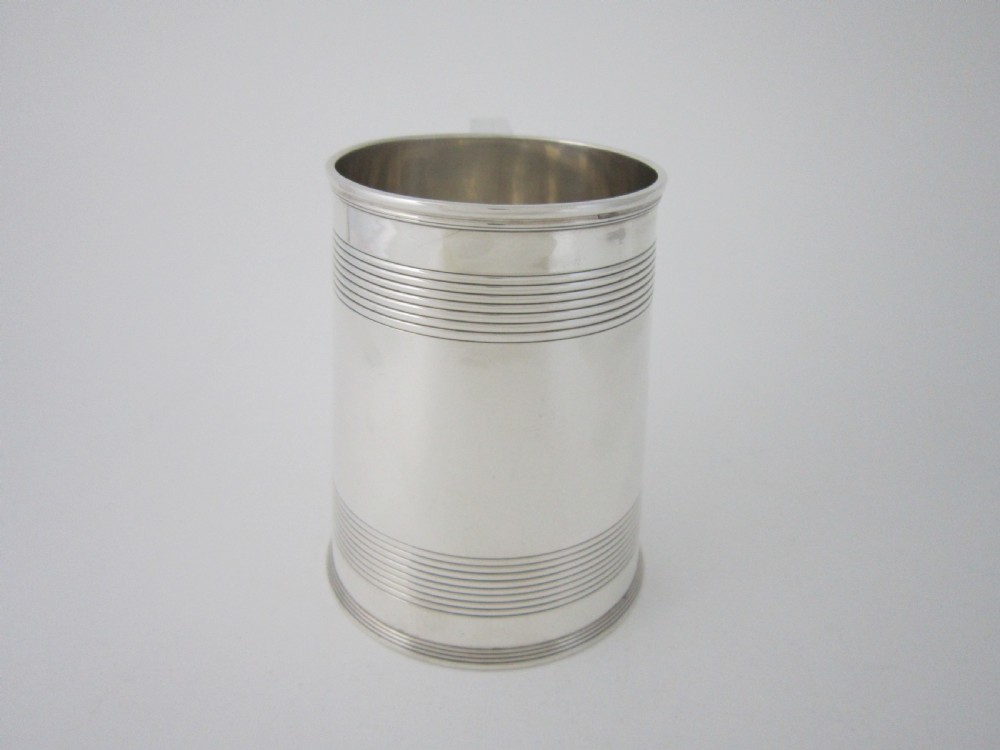 Heavy Antique George III Sterling Silver Pint Mug - 1806 View II