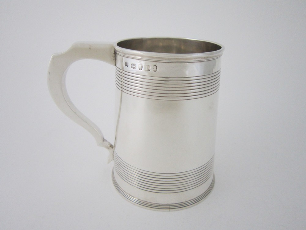 Heavy Antique George III Sterling Silver Pint Mug - 1806 View III