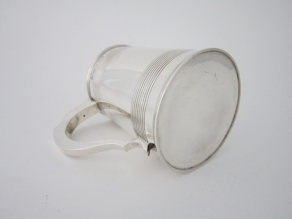 Heavy Antique George III Sterling Silver Pint Mug - 1806 View V