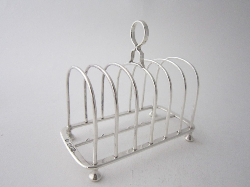 Antique Edwardian Sterling Silver Toast Rack - 1901