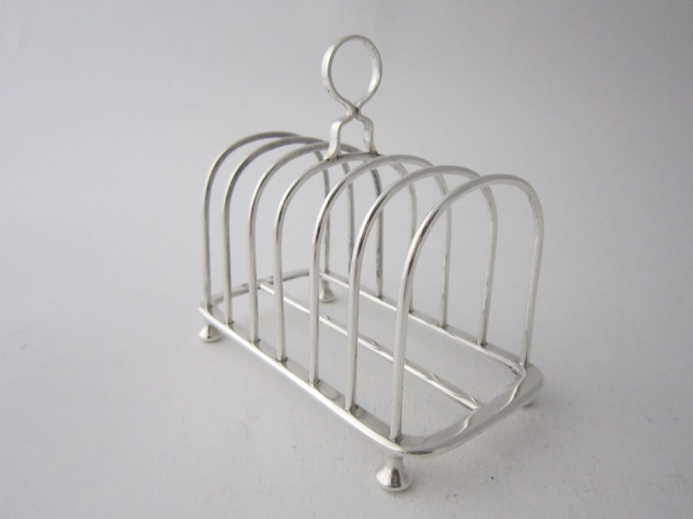 Antique Edwardian Sterling Silver Toast Rack - 1901 View II