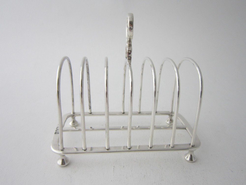 Antique Edwardian Sterling Silver Toast Rack - 1901 View III