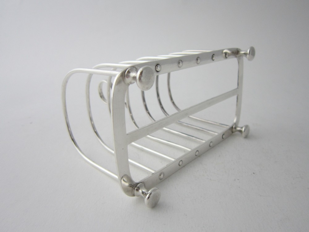 Antique Edwardian Sterling Silver Toast Rack - 1901 View IV