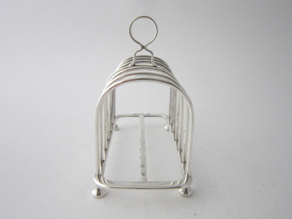 Antique Edwardian Sterling Silver Toast Rack - 1901 View V