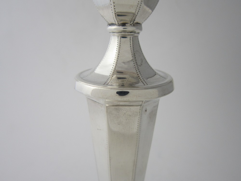 Pair of Antique George V Sterling Silver Candlesticks - 1922 View IV