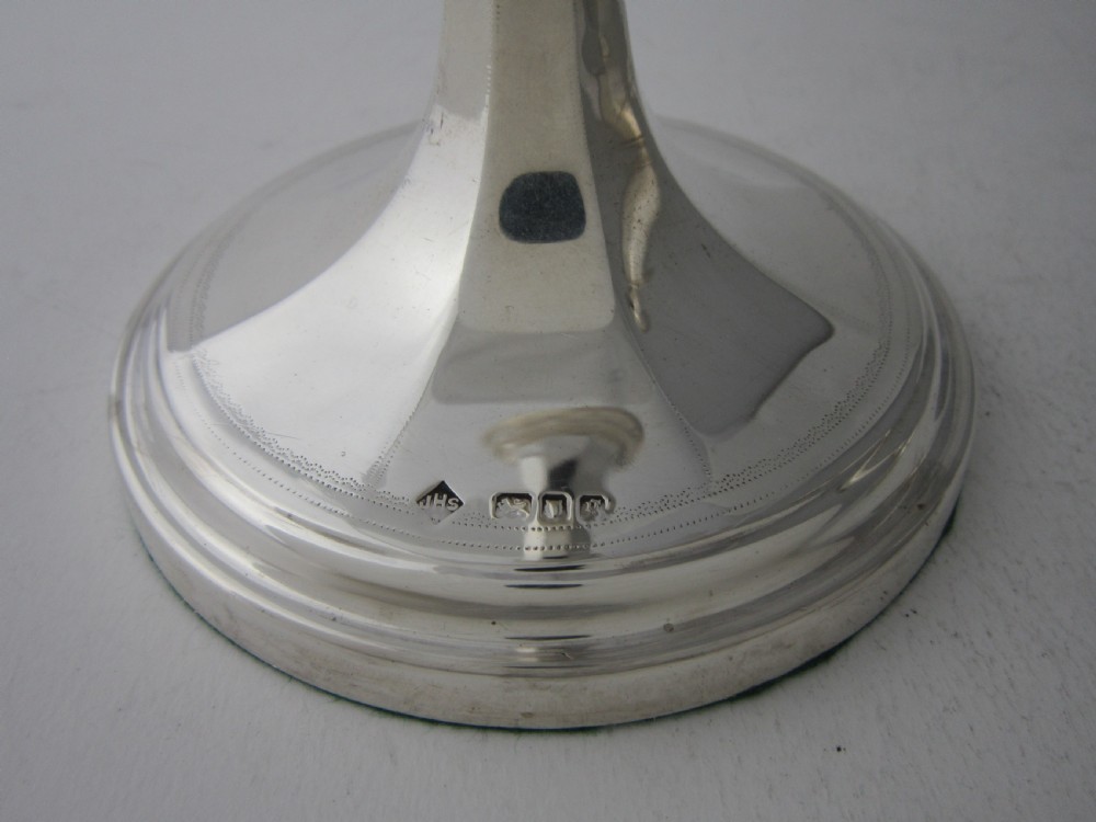 Pair of Antique George V Sterling Silver Candlesticks - 1922 View VI