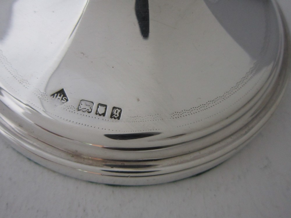 Pair of Antique George V Sterling Silver Candlesticks - 1922 View VIII