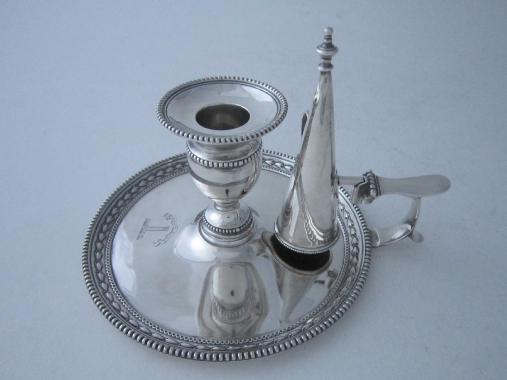 Antique Victorian Sterling Silver Chamberstick - 1898