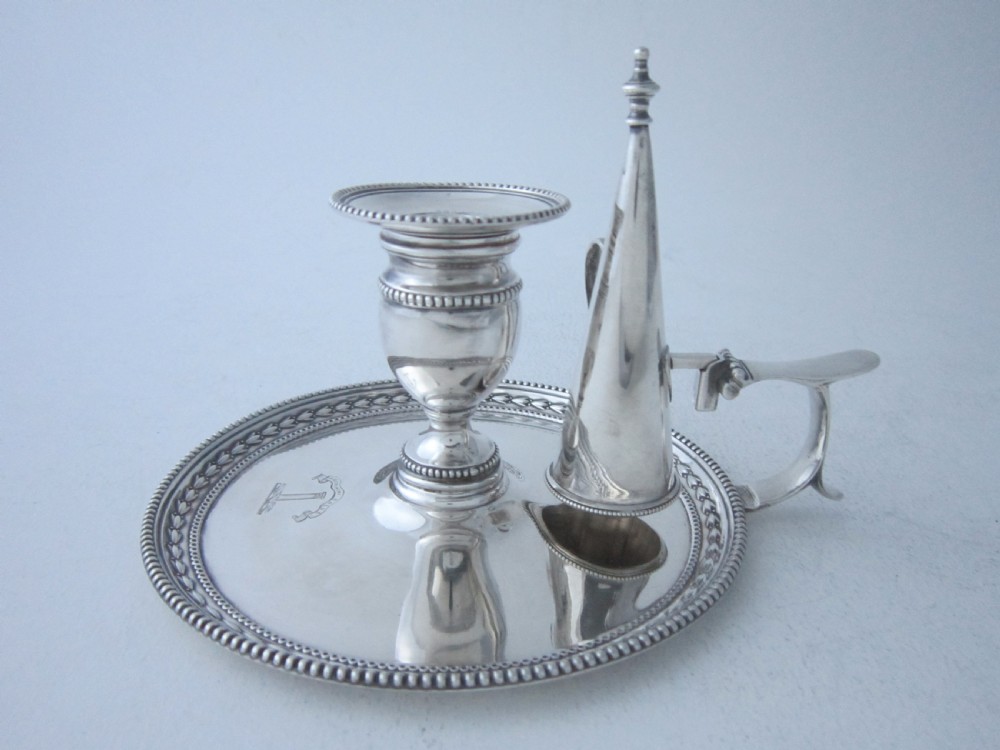 Antique Victorian Sterling Silver Chamberstick - 1898 View II