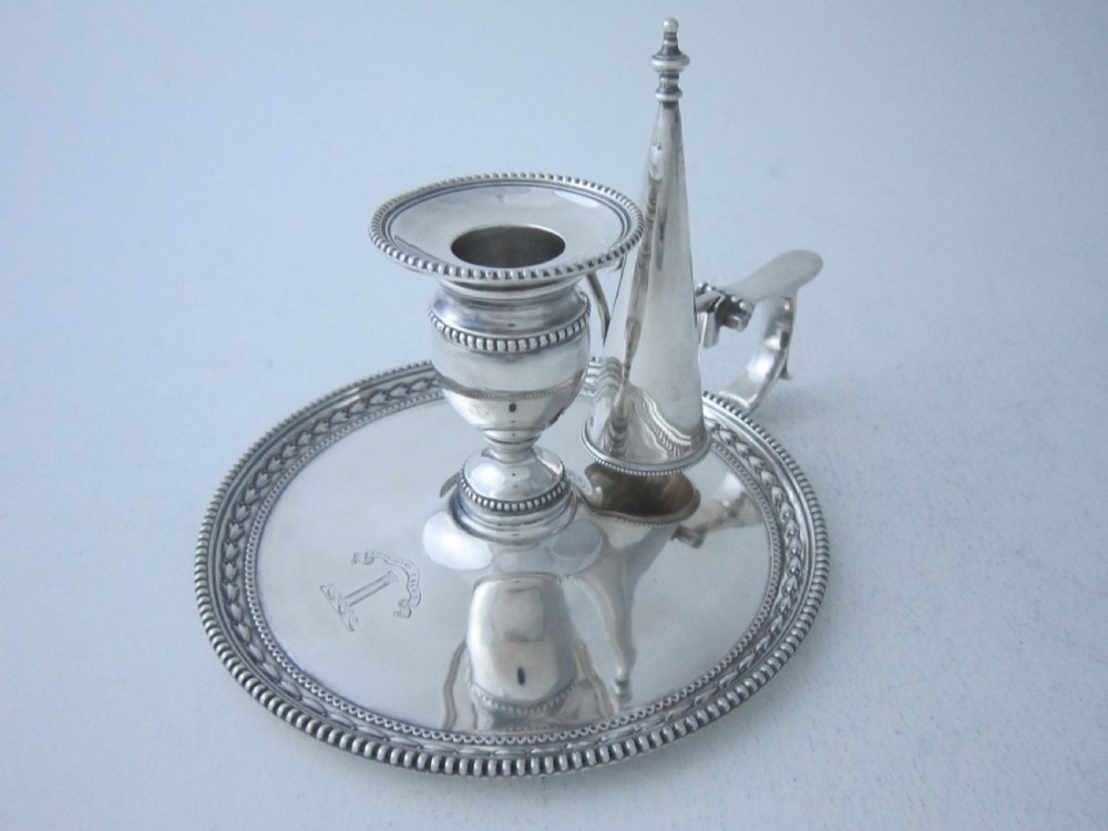 Antique Victorian Sterling Silver Chamberstick - 1898 View III